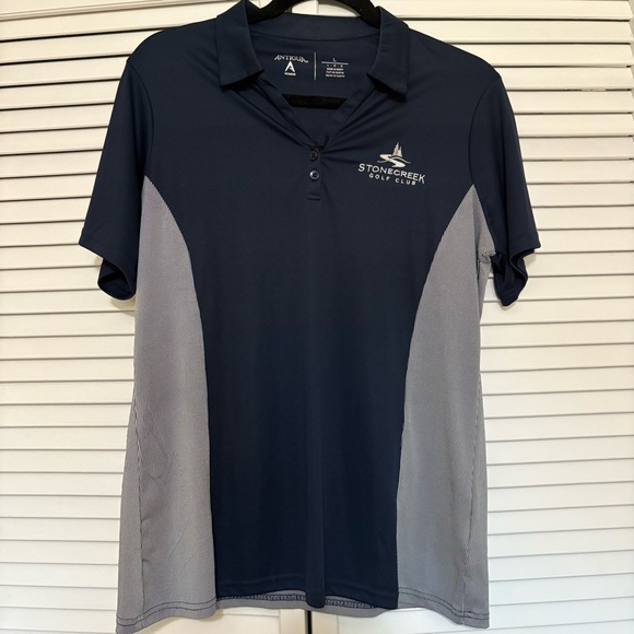 Women's Navy and Gray Golf Polo - Picture 1 of 3